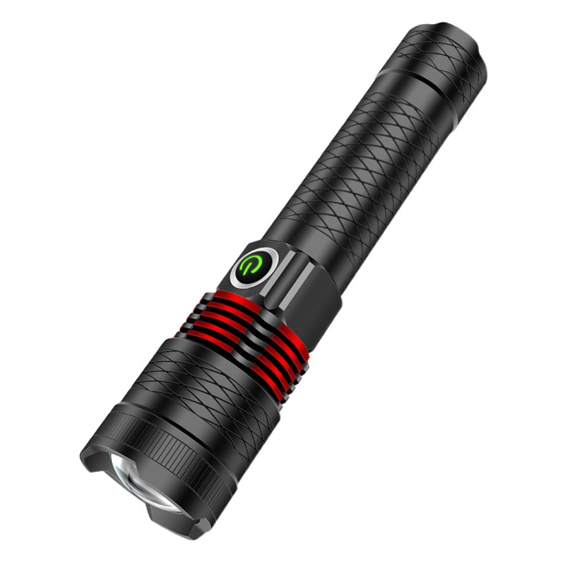 Cross-border tremolo new white laser flashlight strong light outdoor charging telescopic focusing aluminum alloy flashlight wholesale