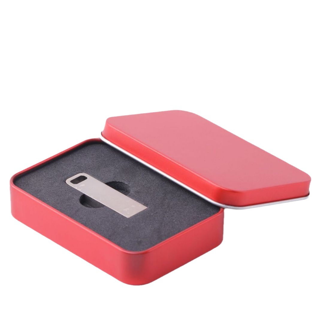 Factory in stock Rectangular U Disk Tinplate Storage Packaging Box Indian Ares Iron Box Super Blue Iron Box