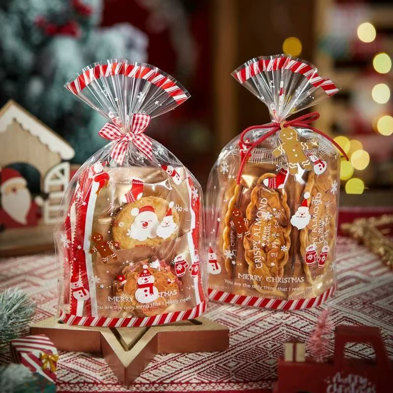 Christmas snowflake crisp candy bread jujube cake glutinous rice boat gift packaging bag machine sealed transparent exquisite small size bag