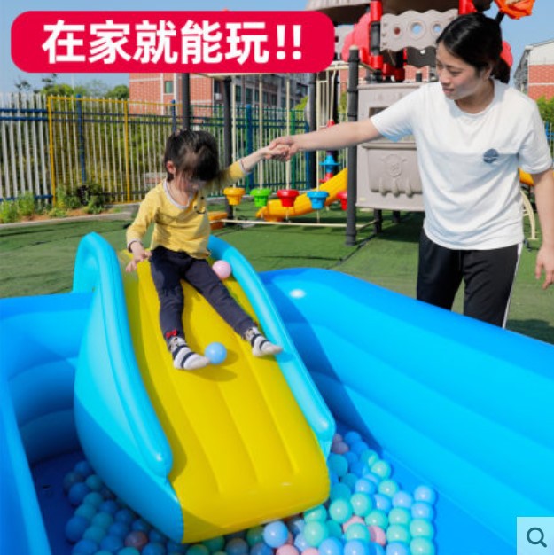 Picture of Inflatable Slide with Swimming Pool Indoor Children's Playground Inflatable Toy Amusement Facilities Naughty Castle