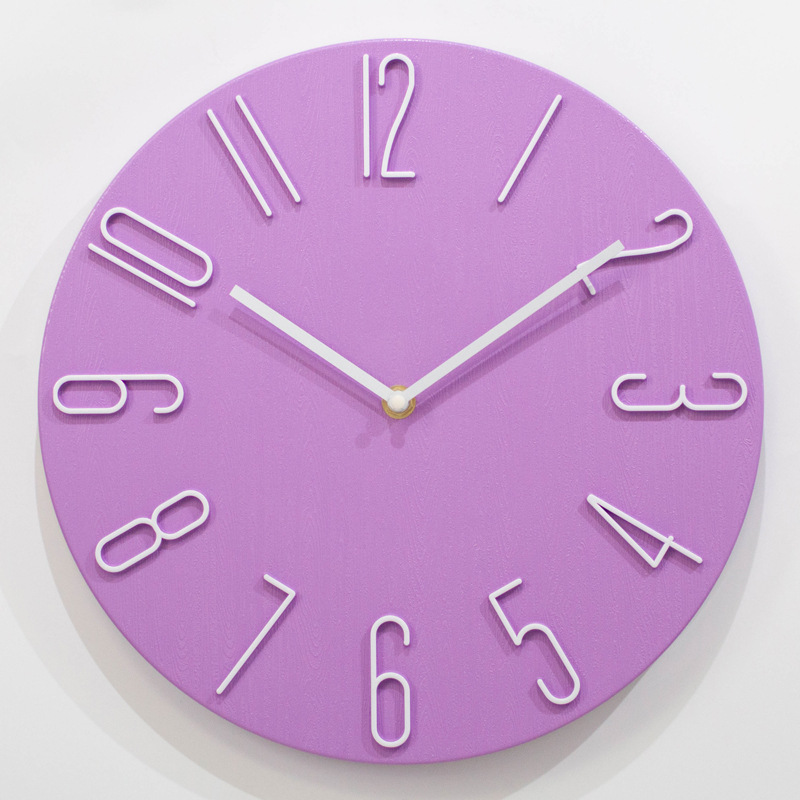 Picture of 30cm Clock Wall Clock Living Room Clock Wall Hanging Watch Quartz Clock Wall Hanging Creative Silent Wall Clock
