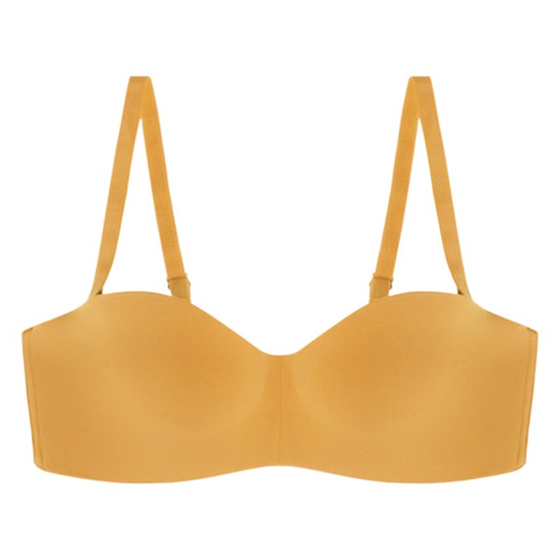 Southeast Asia Marshmallow Strapless Underwear Women's Non-slip Thin Gloss Bra Gathered Girls' Japanese Style
