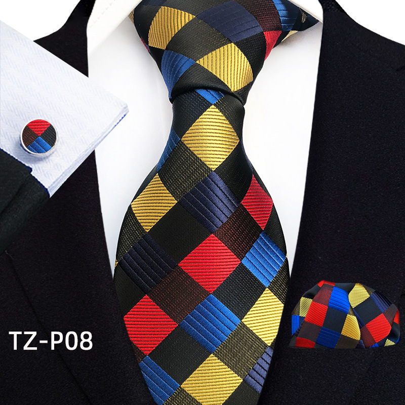 Picture of New tie men's business banquet formal dress wedding pattern green hand tie polyester jacquard fabric wholesale