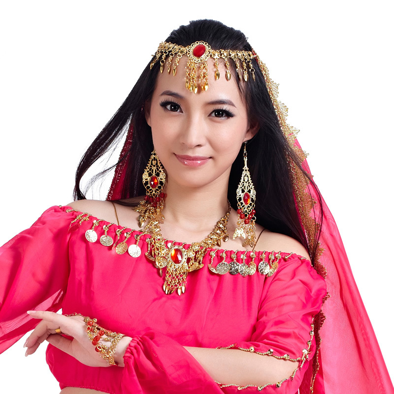Dancer Big Drill Chain Jinshan Side Veil Hand Hook Head Chain Belly Dance Headwear Belly Dance Scarf Wholesale