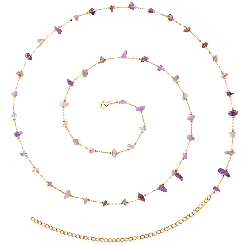 Picture of European and American Cross-border Color Candy Women's Waist Chain Irregular Natural Gravel Adjustable Sexy Body Jewelry Chain