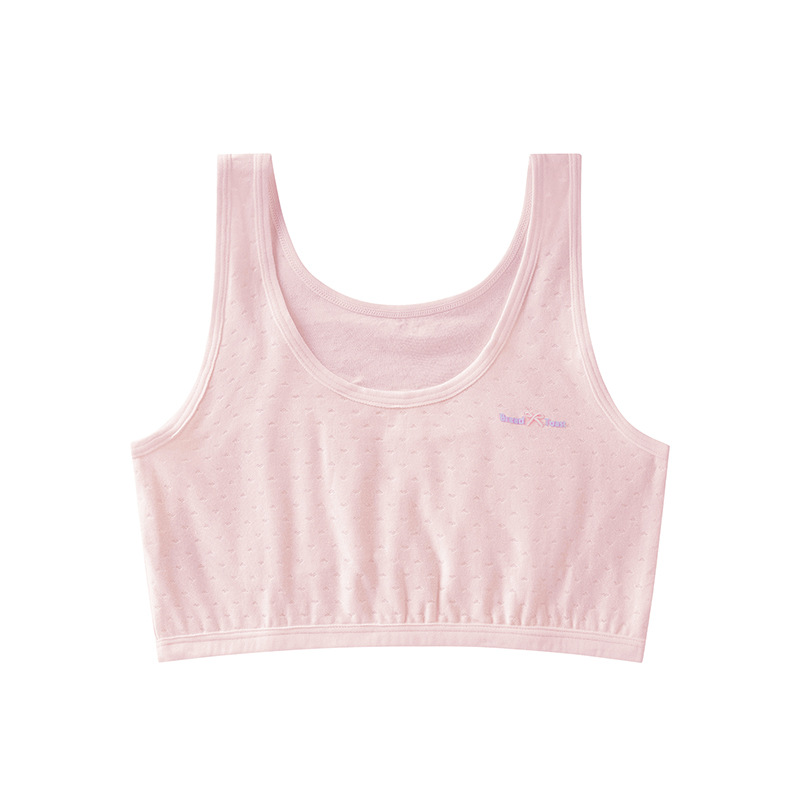 Picture of Strict Selection of Small Vest Female Students in Budding Stage of Development Junior High School Underwear Double Shoulder Strap Vest Girl Bra