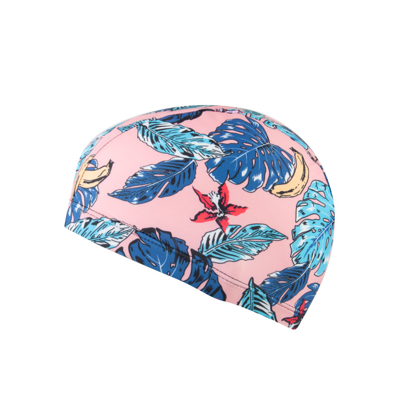 Picture of Swimming cap adult cloth cap swimming cap polyester nylon four needle six thread unisex large swimming belt paper card wholesale
