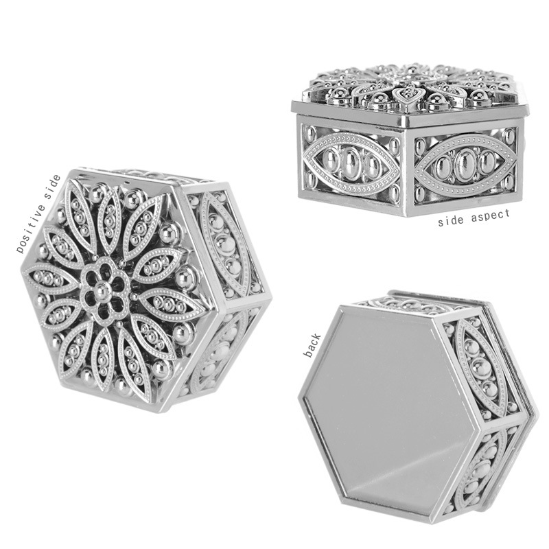 Picture of Western style hollow hexagonal personalized wedding candy box gold-plated box creative candy box wedding supplies wholesale