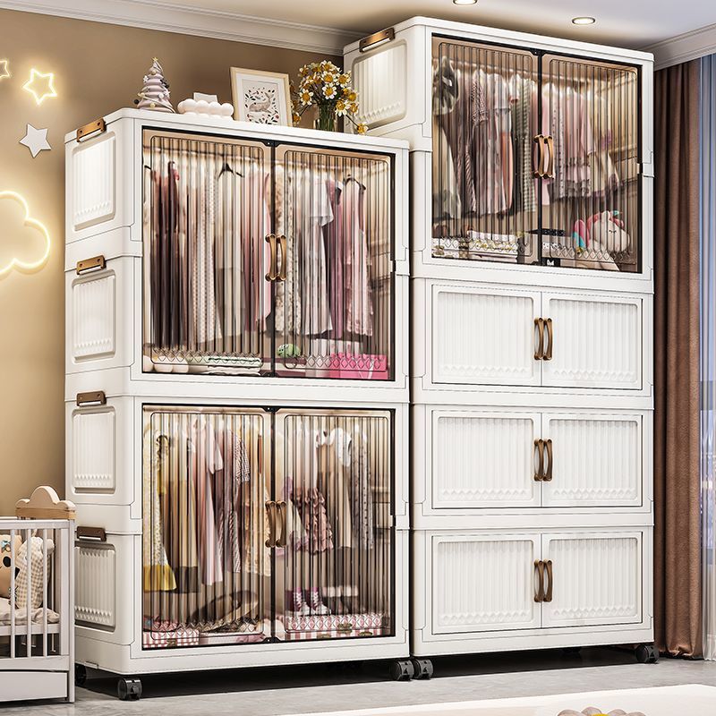 Installation-Free Children's Wardrobe Multi-Layer Baby Clothing Storage Cabinet Home Bedroom Folding Storage Cabinet Baby Small Wardrobe
