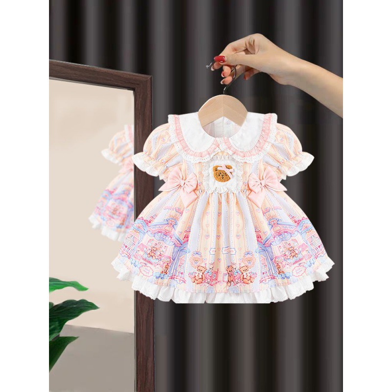 Girls dress Lolita Princess Lolita Skirt Children's Wear 2023 New Arrival Baby Girl Summer Short Sleeve