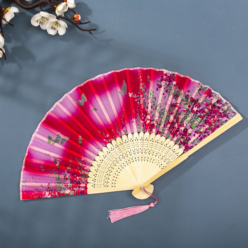 Picture of Folding Fan Bamboo Ancient Fan Student Girl Chinese Style Small Fan Scenic Spot Export Wholesale Retail Gift Decorative Fan