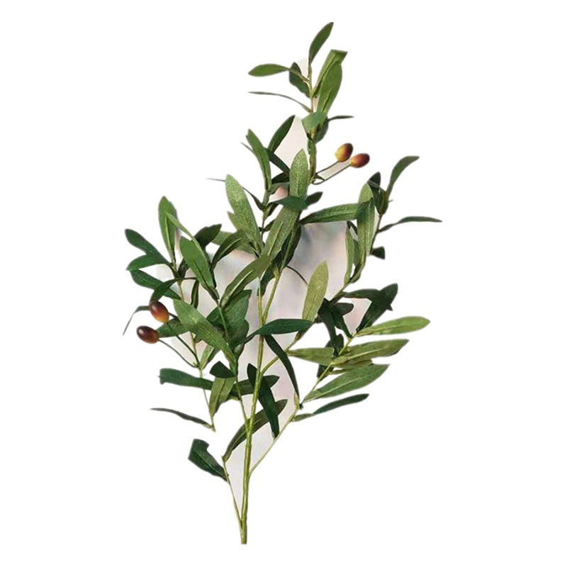 Simulated Olive Branch 6-Pronged Olive Leaf Artificial Plant Berry Green Plant Flower Arrangement Accessories Living Room Home Decoration