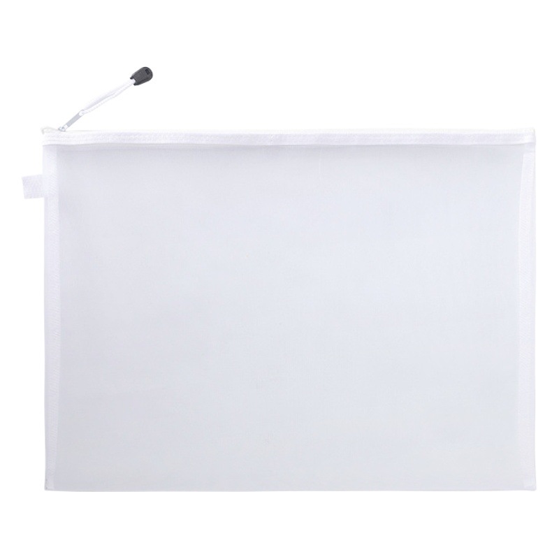 A4 file bag transparent nylon mesh zipper information bag office multi-functional file bill file storage bag