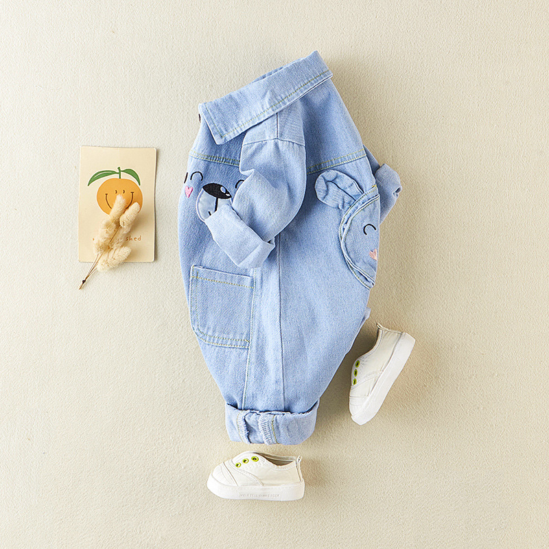 Picture of New Starting Point Clothing, Baby Spring Clothing, Newborn Clothes, Spring & Fall Denim Outing Jumpsuits, Male Baby Full Moon Crawling Clothes