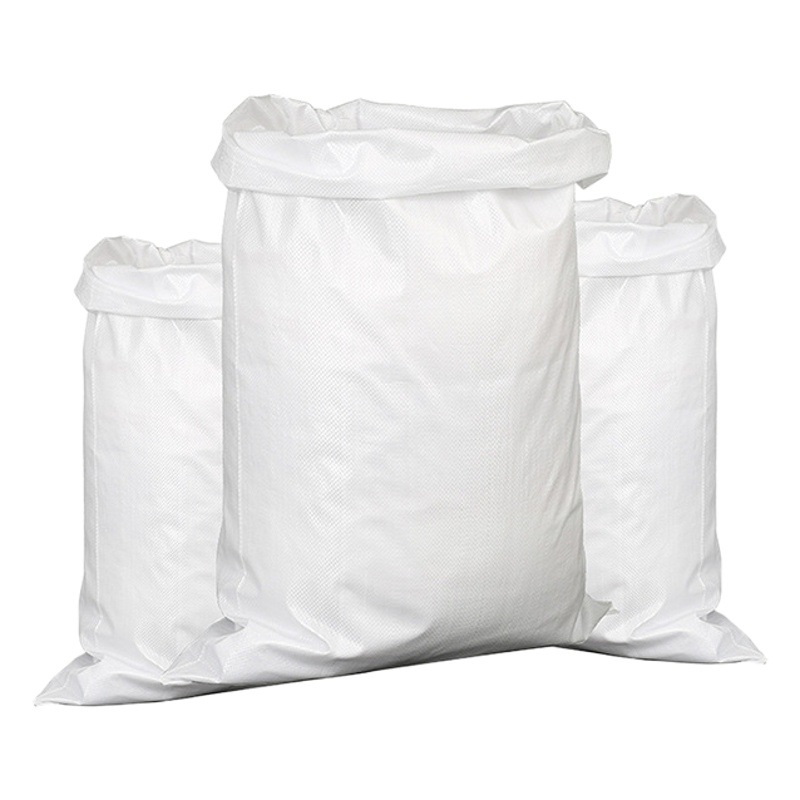 Coated White Woven Bag Waterproof Snakeskin Bag Flour Feed Rice Packaging Bag Logistics Express Packaging Bag