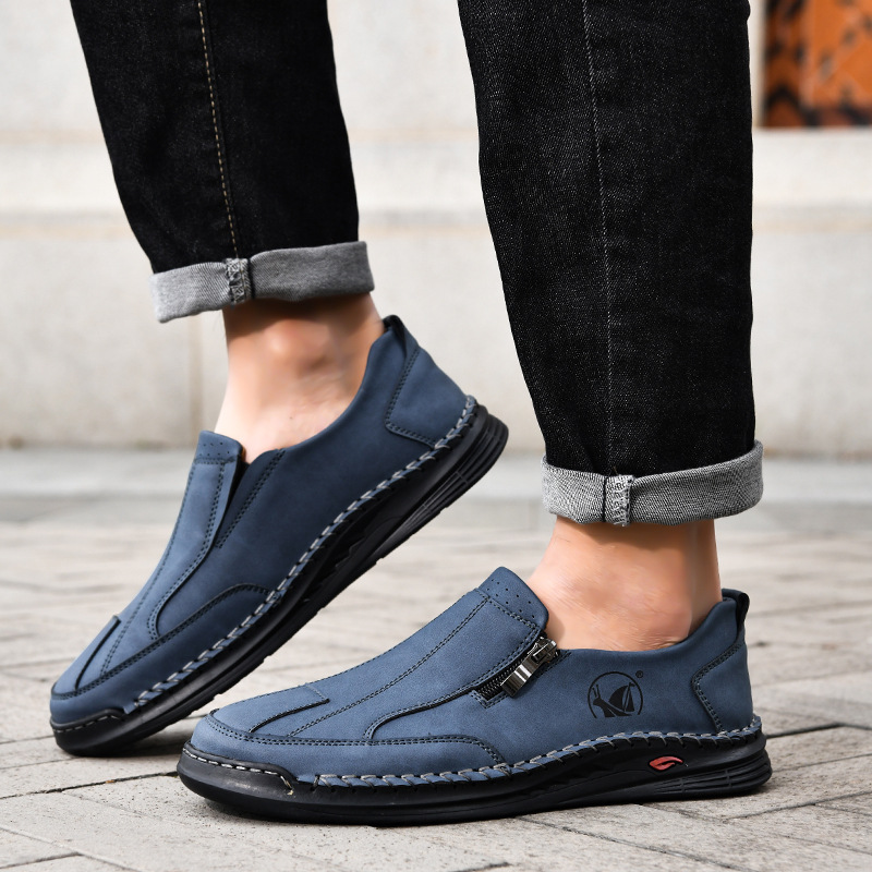 2025 Cross-border Explosions Summer plus size Men's Shoes New Casual Leather Shoes Men's Low-top Loafers Hand-stitched Sneakers