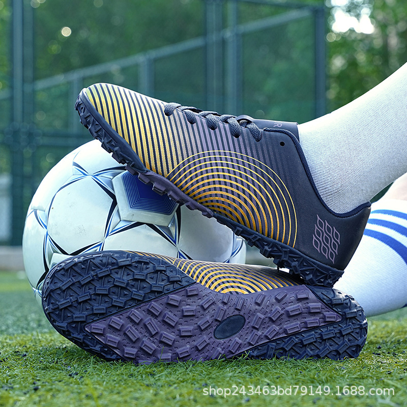 Picture of Factory straight hair football shoes broken nails TF breathable artificial grass football shoes professional competition training shoes cross-border style