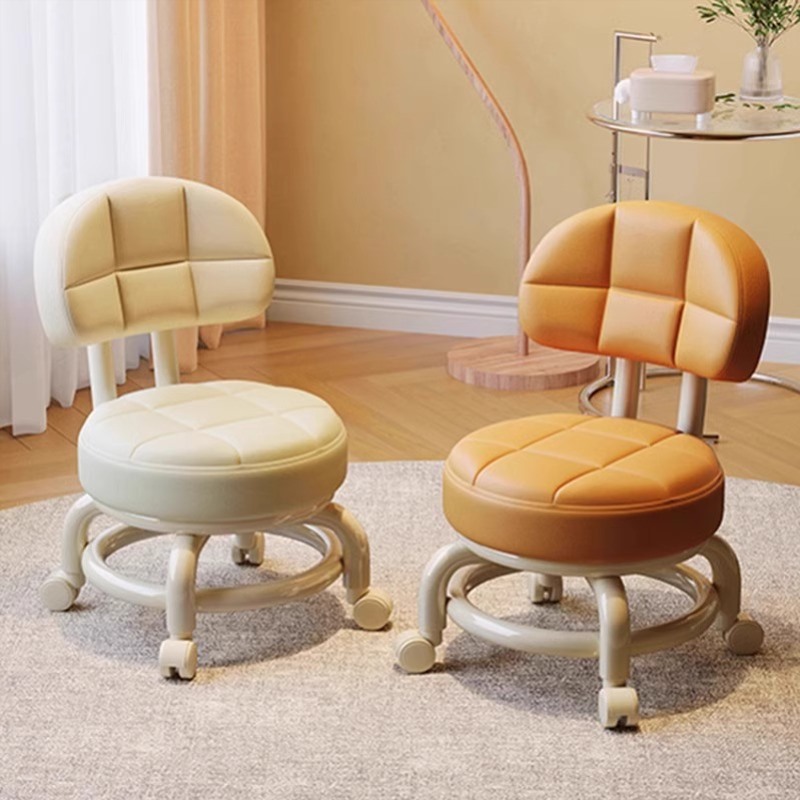Wheeled spinner wheel living room bench sofa stool sofa stool low stool children's small stool household mobile round stool