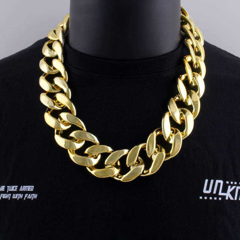 Gold Chain, Big Gold Necklace, Hip-Hop Simulation Necklace, Local Photo Simulation Props