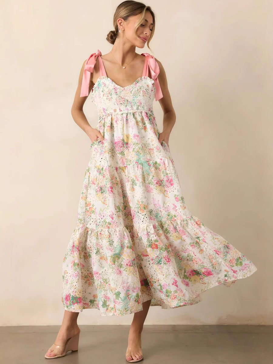 Fashionable, Comfortable and Sexy Amazon Aliexpress New Style Suspender Embroidered Dress