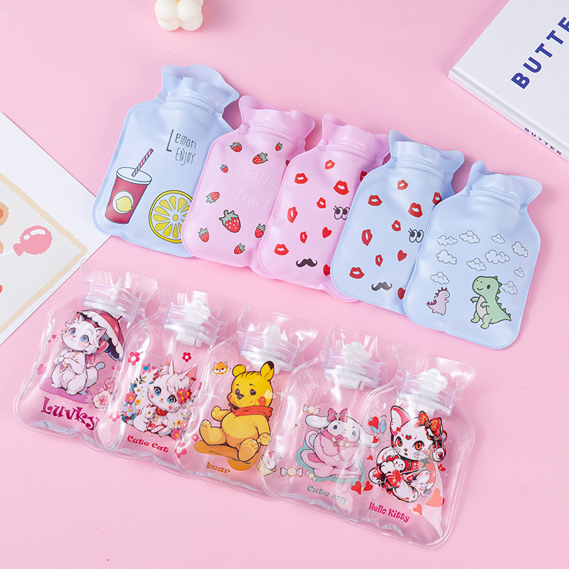 Picture of Cute water injection hot water bag wholesale cartoon pvc hand warmer printed logo gift small water filling warm water bag