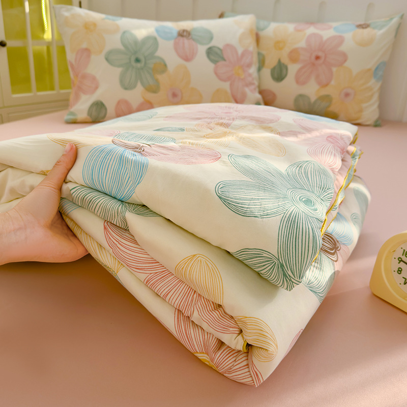 Picture of ClAss A WAshed Cotton Summer Cool Quilt ins Style Summer Soy Fiber Summer Quilt MAchine WAshAble Skin-friendly Air-conditioned Quilt WholesAle Group PurchAse