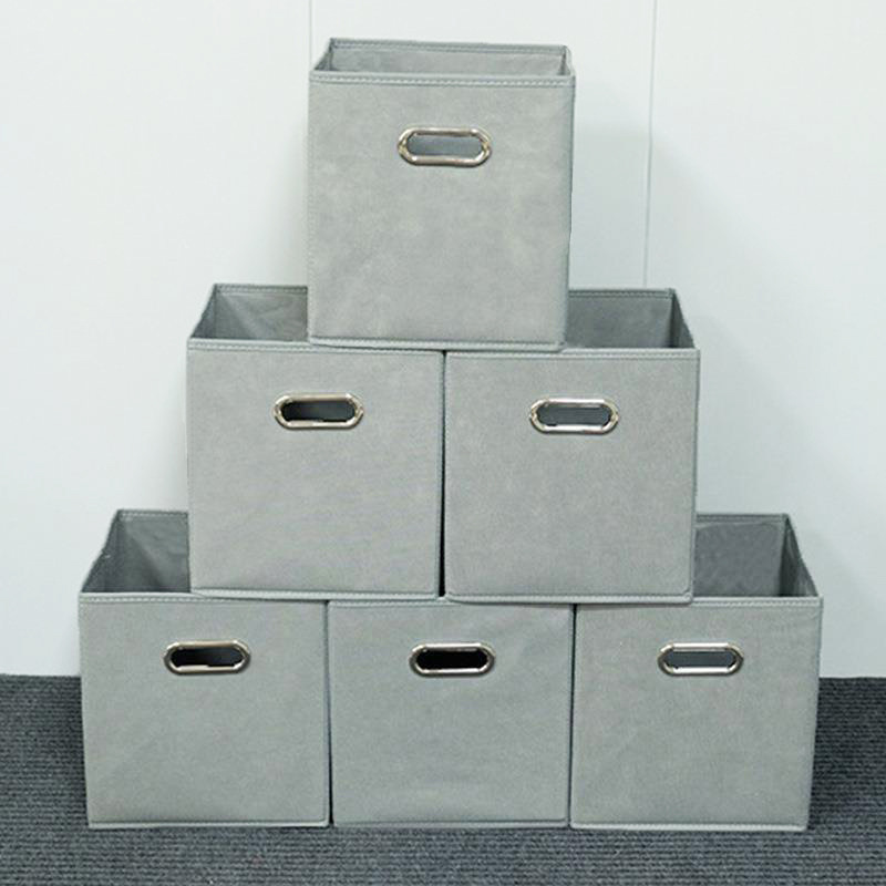 Amazon Foldable Box Office Organize Storage Box Clothes Storage Basket Fabric Storage Box Non-woven Storage Box
