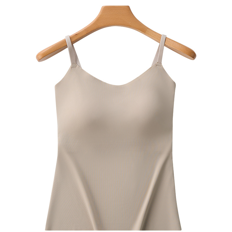Picture of Beautiful Back Sling Long Vest with Chest Pad Without Steel Ring Fixed Cup Outer Wear Seamless Bottoming Large Size Camisole for Women