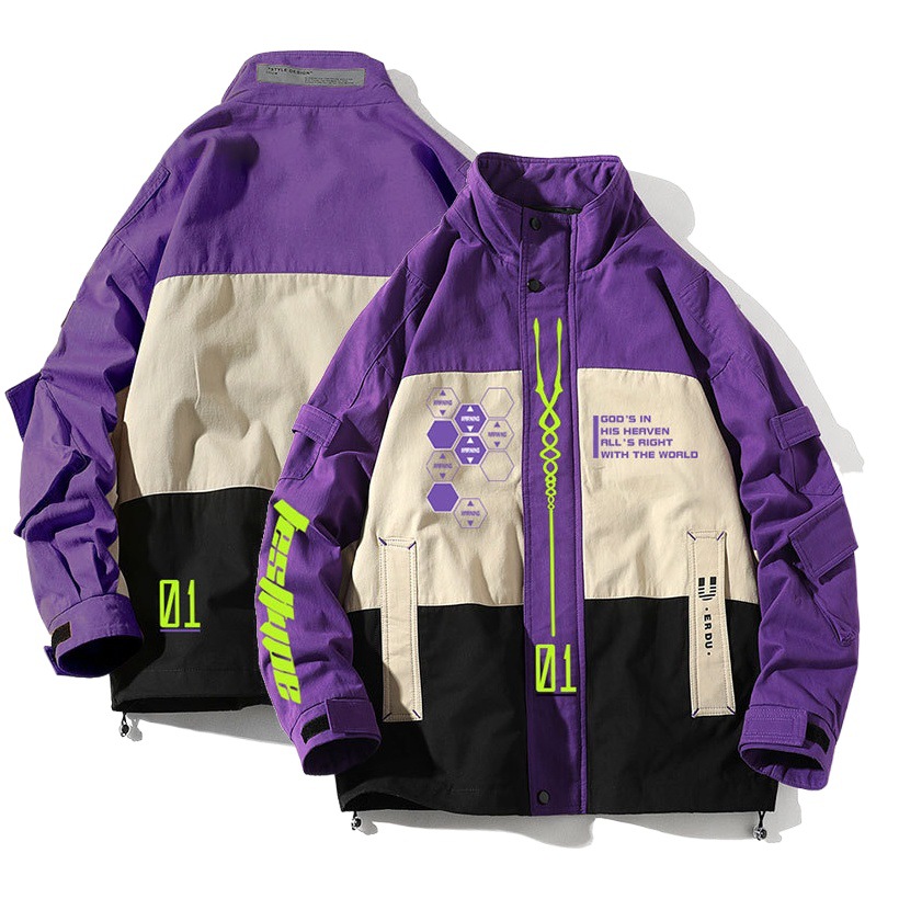 Anime Initial number machine EVA coat men's fashion brand anime jacket Japanese style secondary yuan Hong Kong style functional style autumn and winter students