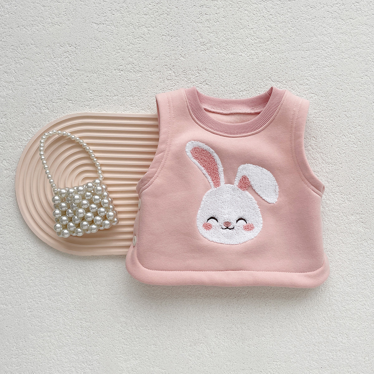 Picture of 2025 Baby Winter Clothing K-Style Kidsren's Cute Cartoon Velvet Vest Male and Female Baby Winter Warm Versatile Vest