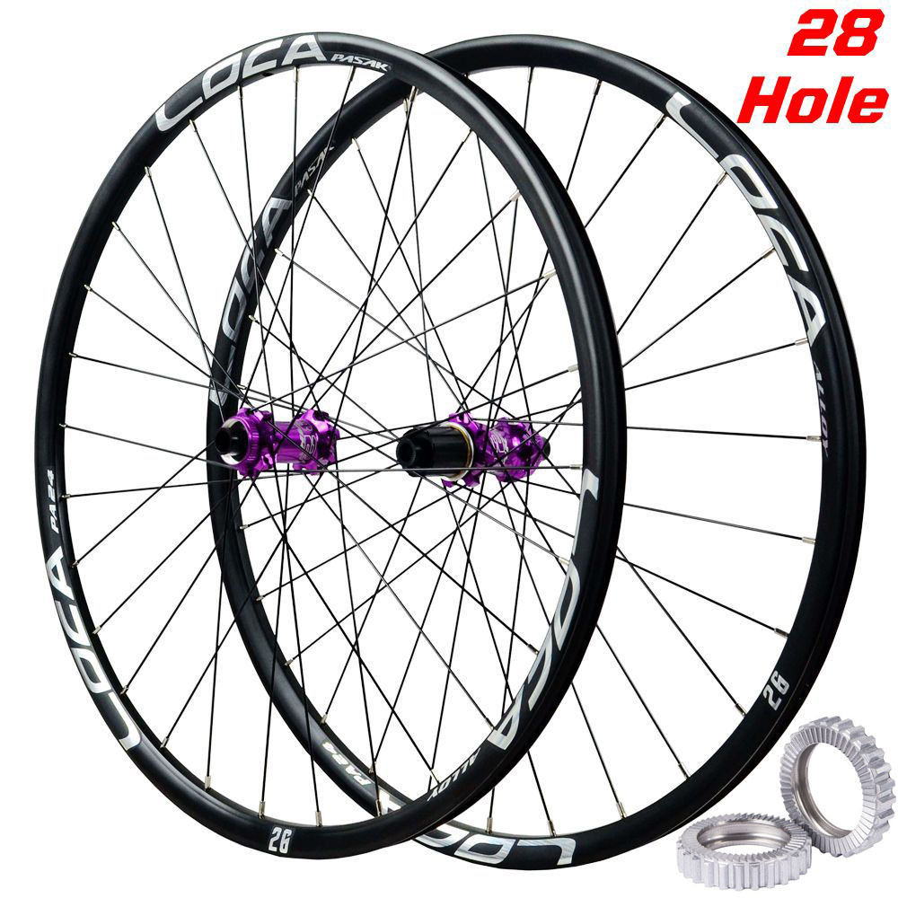 Picture of Mountain bike direct pull wheel set 26/27.5 lock 28 hole 700C off-road disc brake road wheel set 54T planetary ratchet