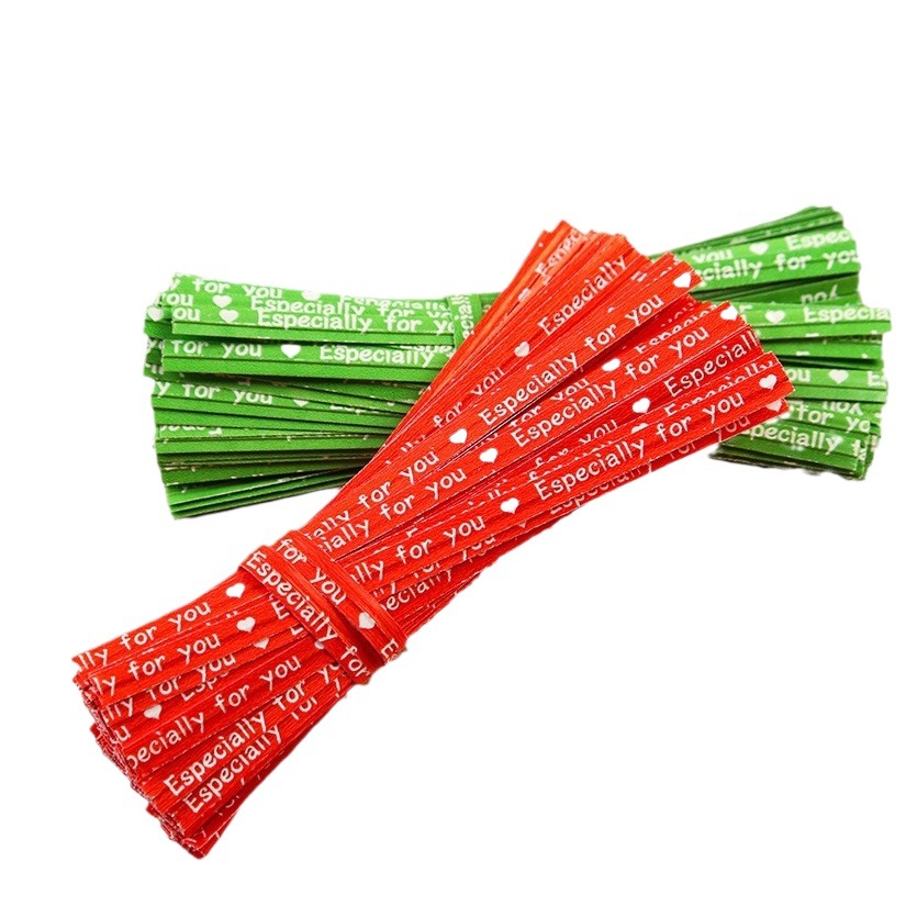 Colorful Kraft Paper Wire Baked Food Packaging Sealing Tie Nylon Plastic Non-Opening Candy Tie Rope