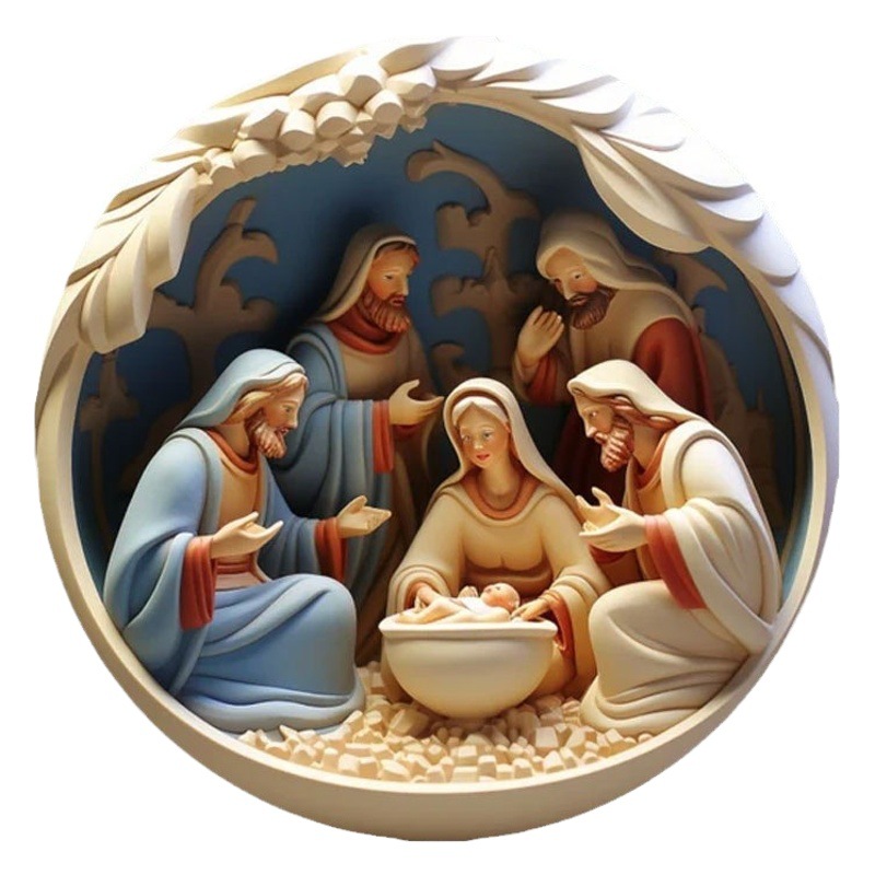 Cross-border independent station acrylic flat print effect Christmas ornaments car ornaments acrylic pendant