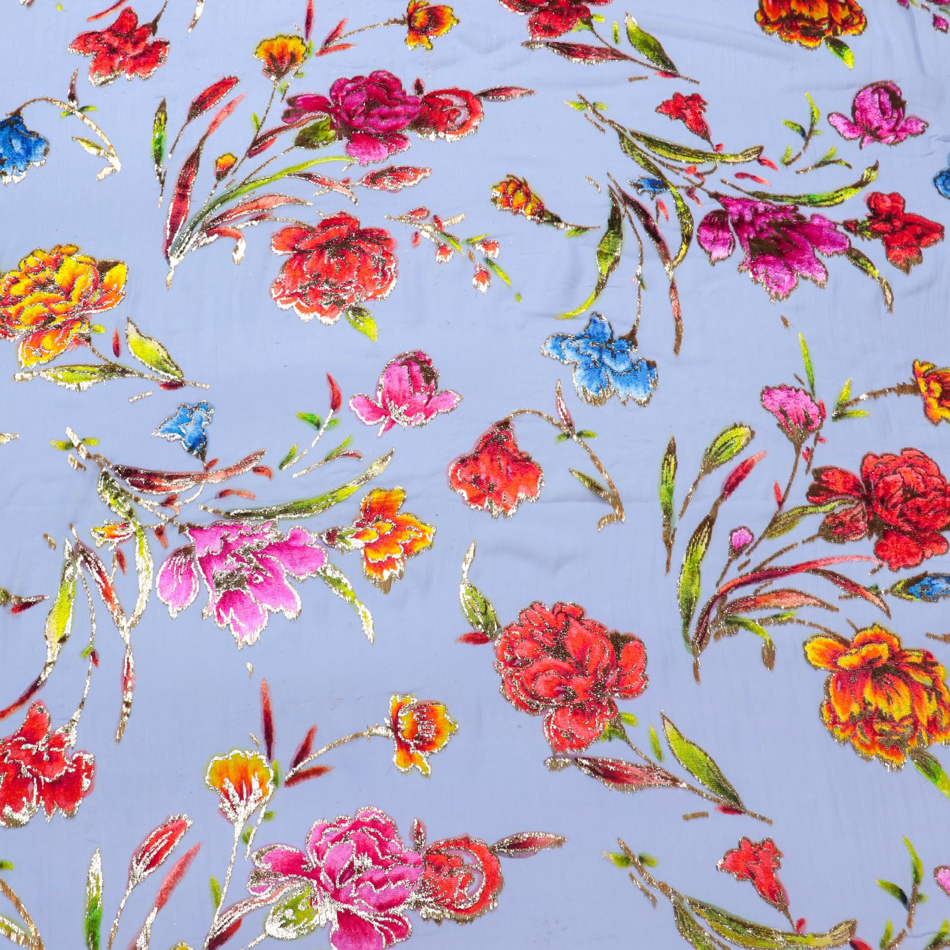 Picture of Factory Wholesale Silk Positioning Hand-Painted Jacquard Velvet Bright Silk Woven Velvet Velvet Fabric Dress Cheongsam Fabric