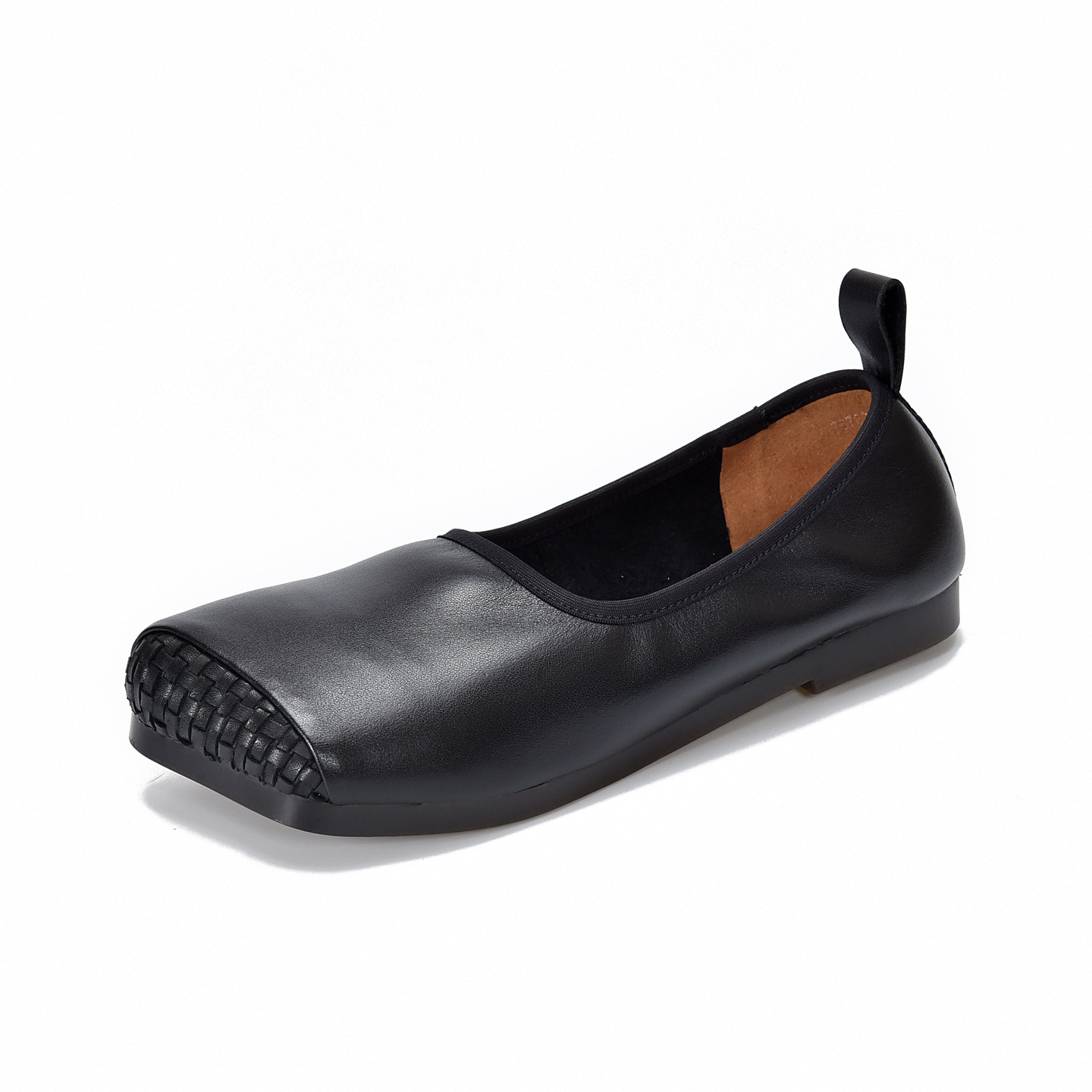 Picture of Vintage casual flat single shoes square toe leather woven women's shoes 2025 autumn new top-layer cowhide over-the-foot women's shoes