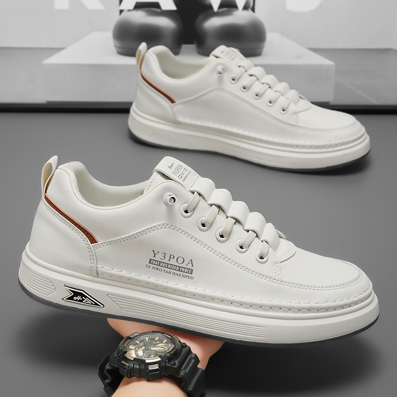 Picture of 2025 Spring Men's Shoes New Breathable White Shoes Men's Trendy All-match Thick-soled sneaker Casual Board Shoes Trendy Shoes