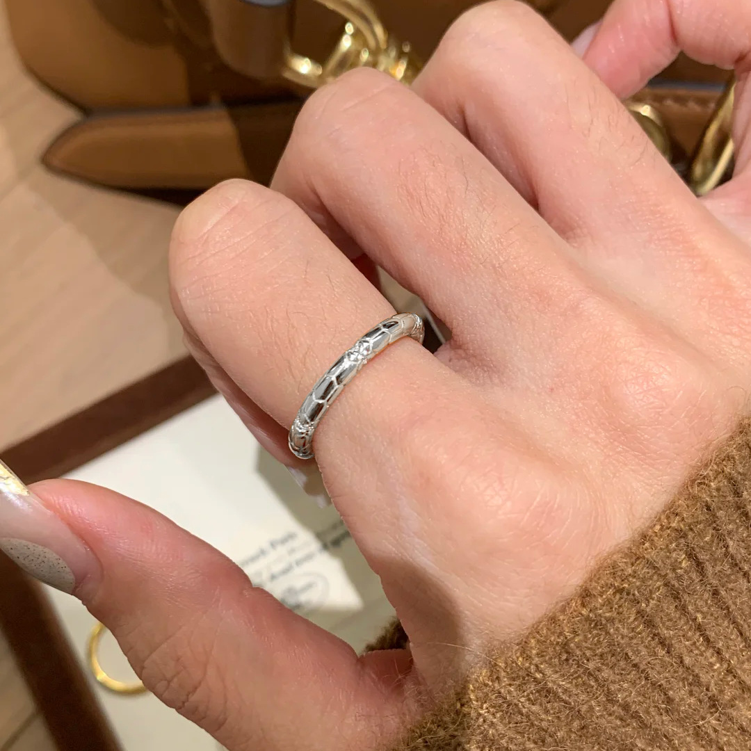 Picture of New Style Benmingnian Ling Sheyuan Ring Bracelet Women's Advanced Ancient Style Simple Zodiac Snake Diamond Opening Bracelet Snake Ring