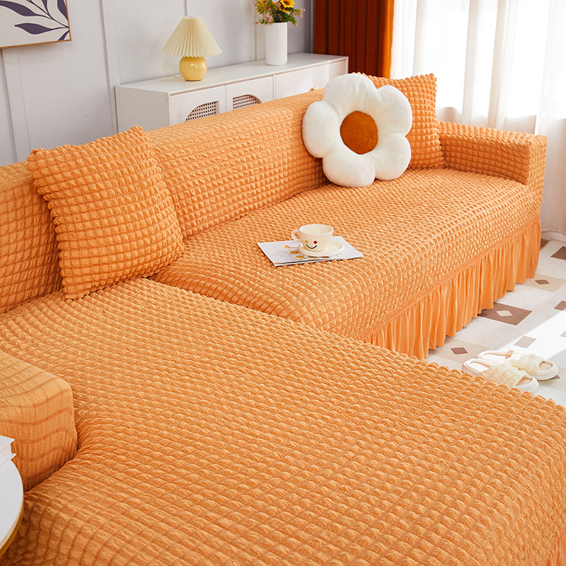 Living room combination seersucker lace sofa cover all-inclusive elastic non-slip single double sofa cover