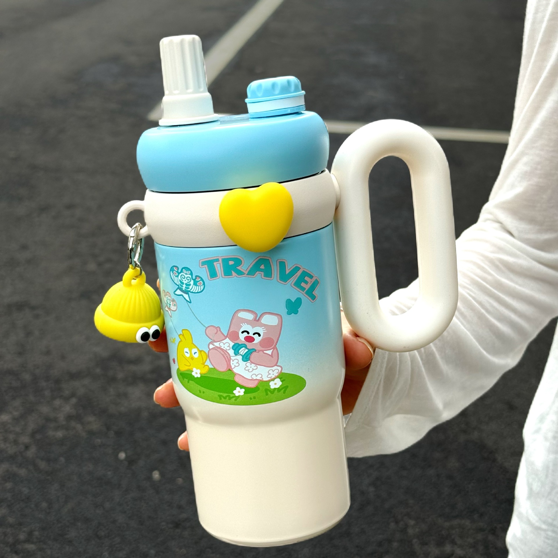 Moe Rabbit Big Mac New Thermos Super Moe Straw High Color Value Ice Cup Inner Pot Large Capacity Water Cup