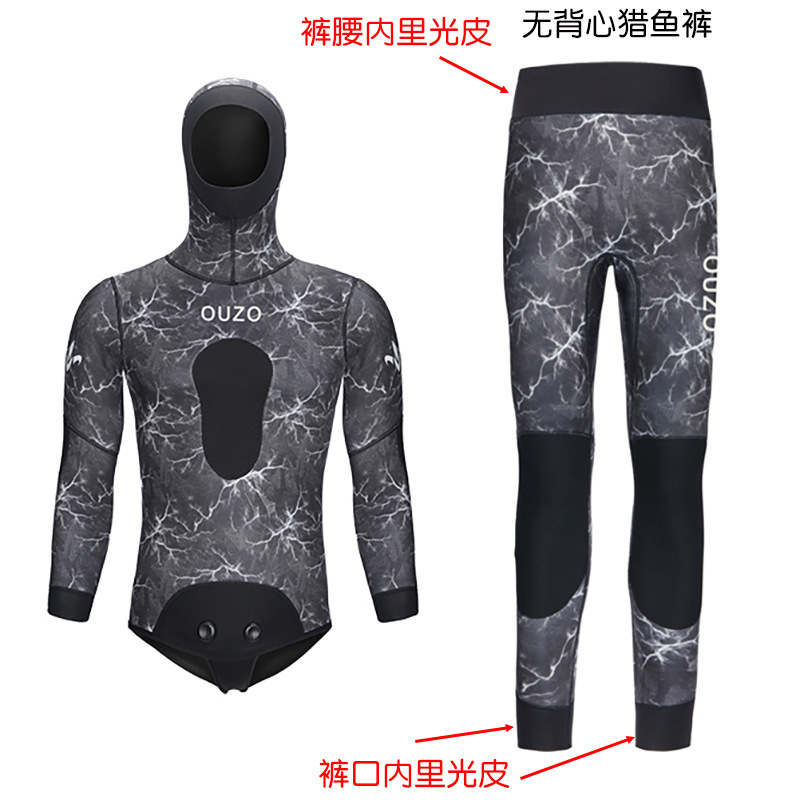 Picture of New 3mm Fish Hunting Clothes Split Swimming Surfer Clothes Men's Thickened Cold-proof Sun-proof Quick-drying Free Diving Suit