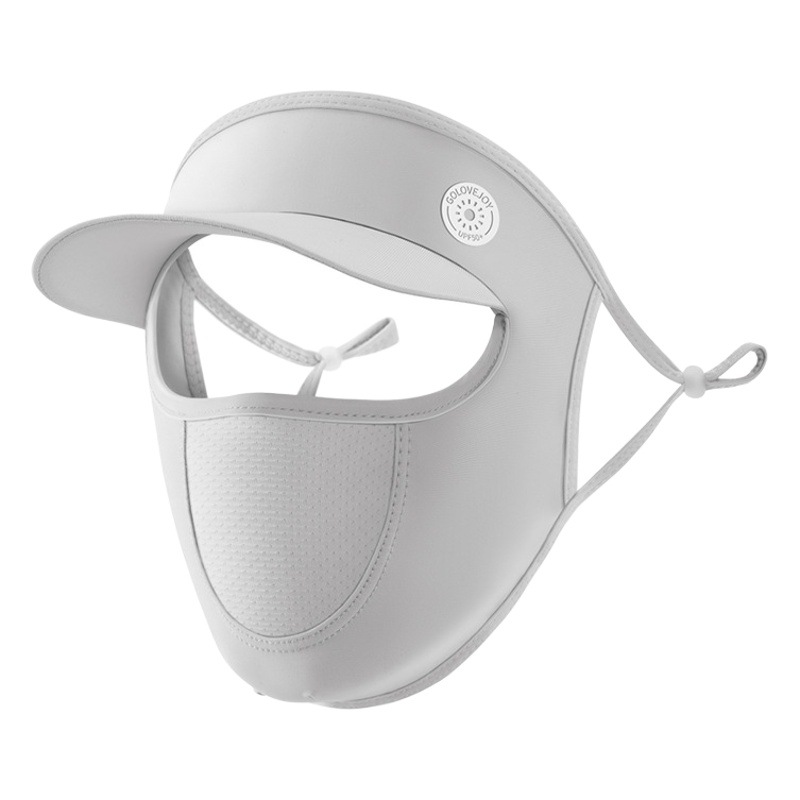 Sunscreen Full Face Hat Brim Women's Outdoor UV Protection Ice Silk Mask Breathable Thin Face Gini XTJ111