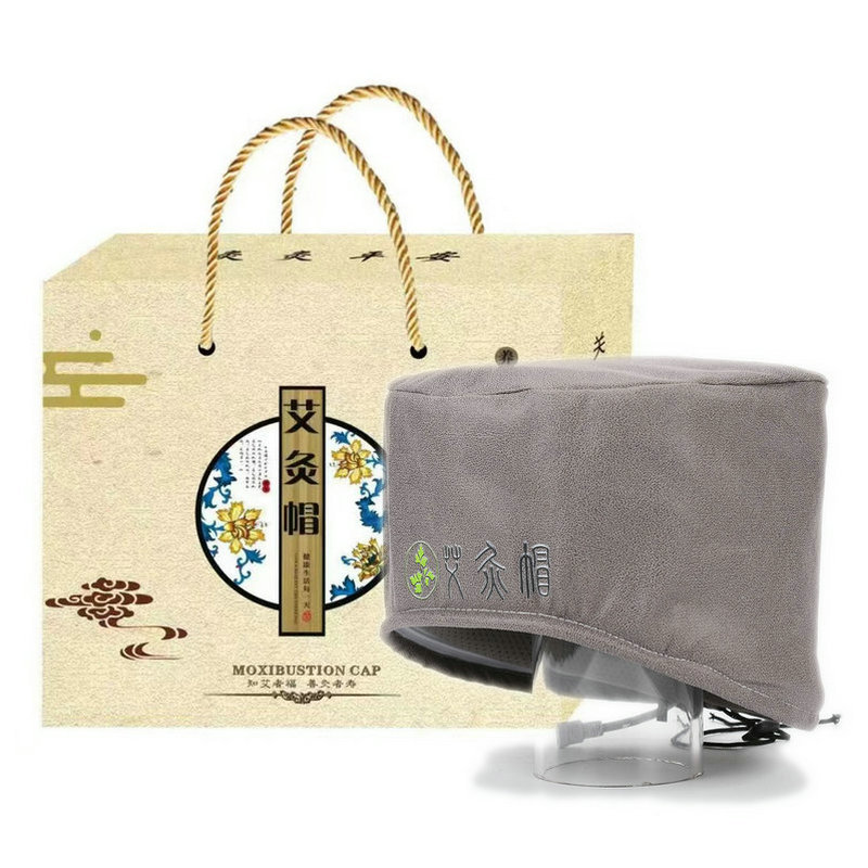 Picture of Electric heating moxibustion cap fumigation head wormwood hat herbal hot compress moon cap wormwood moxibustion head cap