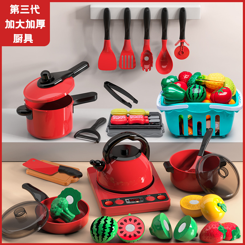 Children play house simulation kitchen cutting toys girls cooking boys and girls baby cutting fruit cooking set