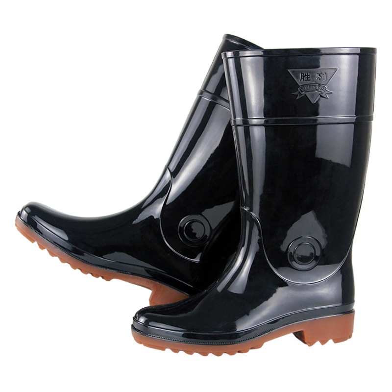Golden Oak Victory Beef Tbottomon Bottom Rain Boots Flood-Proof High-Top Water Shoes Safety Non-Slip Labor Protection Rubber Boots Oil-Resistant Acid and Alkali Resistant Rain Boots