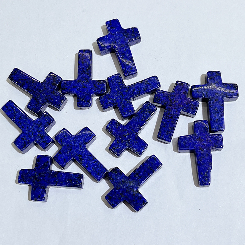 Picture of Cross-border Natural Crystal Hole-free Cross Pendant Cross Jade Necklace Accessories Hanging Ornaments Amazon