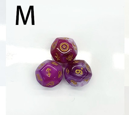 Picture of 12-sided two-color star symbol DICE twelve-sided constellation DICE D12 game Lucky Star throw sieve DICE
