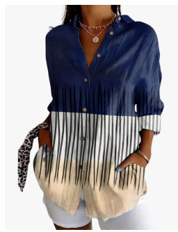 Picture of 2025 New Women's Long Shirt Women's Summer European and American Trend Long Sleeve Shirt Printed Pattern Printed 3D Shirt