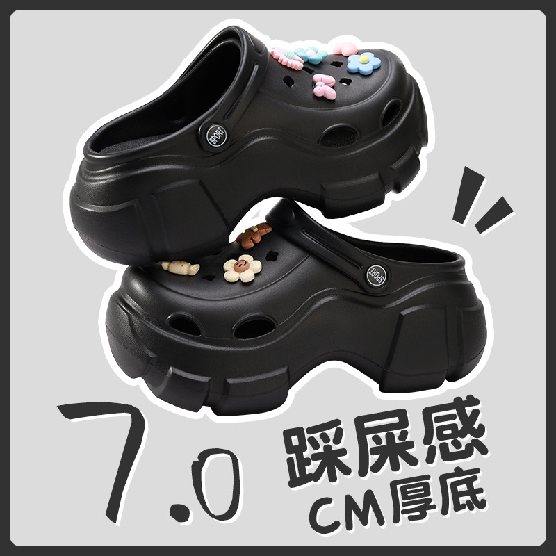 Picture of Thick-Soled Croc Shoes Women's 2025 New Summer Eva Anti-Slip Heightening Heel Beach Sandals Slippers Women's Summer Outerwear