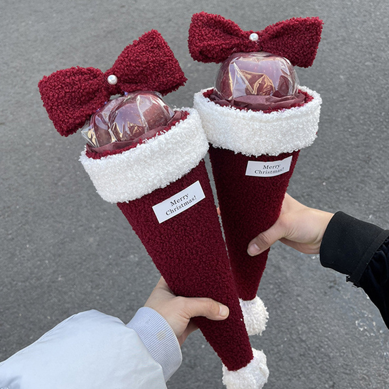 Knitted stitching packaging cloth round small fragrant bouquet handmade diy packaging materials flower materials wholesale