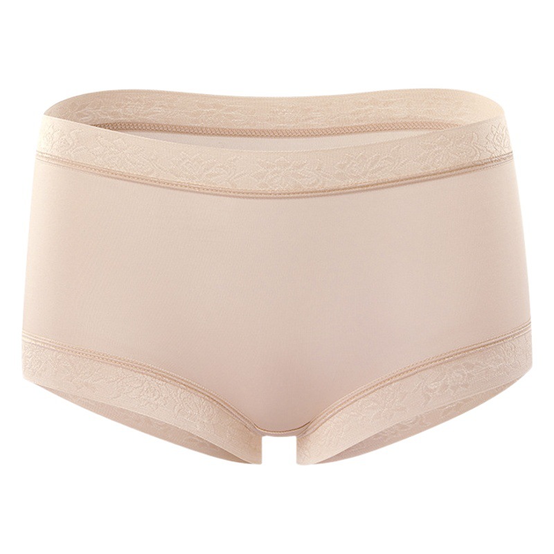 Tangge Natural Mulberry Silk Underwear Women's Breathable and Comfortable Lace Hip-Covering Seamless Boxer Briefs